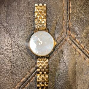 Gold Watch with White Dial